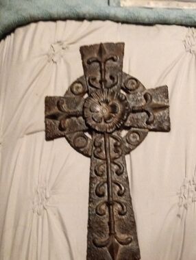 Source Unknown Brown Decorative Celtic Cross Wall Sculpture